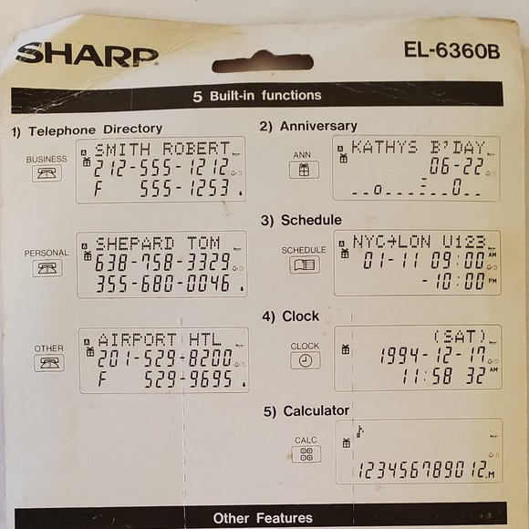 Sharp EL-6360 Organizer - Picture 4 of 5